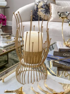 Inspire Me! Home Decor Gold Lotus Vase & Candle Holder Best