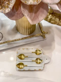Inspire Me! Home Decor Gold Marbled Hexagon Espresso Tea Set Of 6 Sale