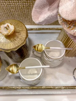 Inspire Me! Home Decor Gold Marbled Hexagon Espresso Tea Set Of 6 Sale