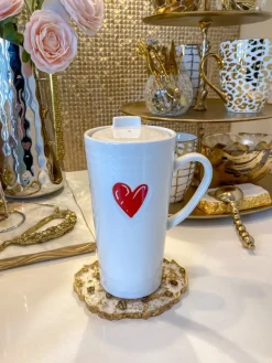 Inspire Me! Home Decor Gold Marbled Pattern Apple Honey/Sugar Dispenser Fashion