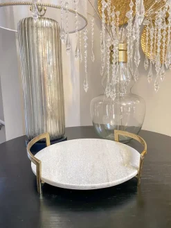Inspire Me! Home Decor Gold Metal Snack Bowl With Silver Handle Discount