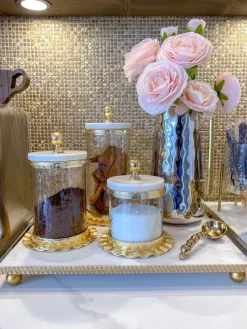 Inspire Me! Home Decor Gold Metal Canisters (Set Of 3) Hot