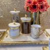 Inspire Me! Home Decor Gold Metal Leaf Branch Canister W/ Marble Ball Lid (3 Sizes) Online