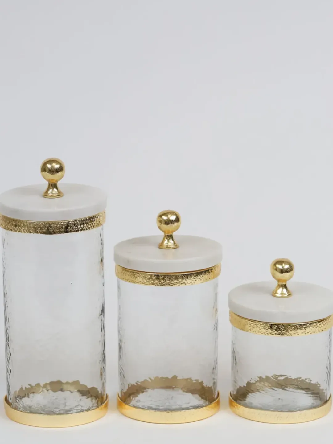 Inspire Me! Home Decor Gold Metal Leaf Branch Canister W/ Marble Ball Lid (3 Sizes) Online