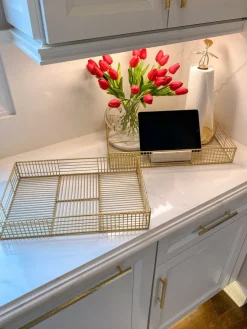 Inspire Me! Home Decor Gold Metal Organization Baskets (Set Of 2) Online