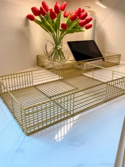Inspire Me! Home Decor Gold Metal Organization Baskets (Set Of 2) Online