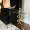 Inspire Me! Home Decor Gold Metal Side Table With Glass Top Online