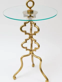 Inspire Me! Home Decor Gold Metal Side Table With Glass Top Online