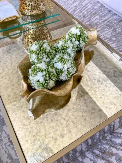 Inspire Me! Home Decor Gold Metal Tree Trunk Vase With Silver Bird Sale