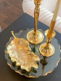 Inspire Me! Home Decor Gold Metal Bowl With Black Base (3 Sizes) Discount