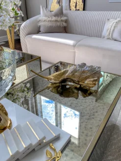 Inspire Me! Home Decor Gold Metal Natural Leaf Dish Clearance