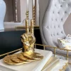 Inspire Me! Home Decor Gold Metal Tissue Holder With Leaf Design & Acrylic Lid Fashion
