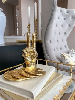 Inspire Me! Home Decor Gold Metal Tissue Holder With Leaf Design & Acrylic Lid Fashion