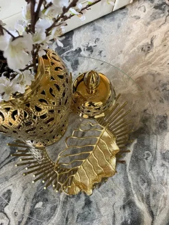 Inspire Me! Home Decor Gold Metal Branch Decorative Piece With Glass Tea-light Holder Hot
