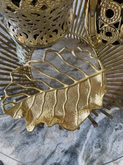 Inspire Me! Home Decor Gold Metal Branch Decorative Piece With Glass Tea-light Holder Hot