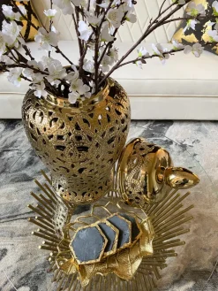 Inspire Me! Home Decor Gold Metal Branch Decorative Piece With Glass Tea-light Holder Hot