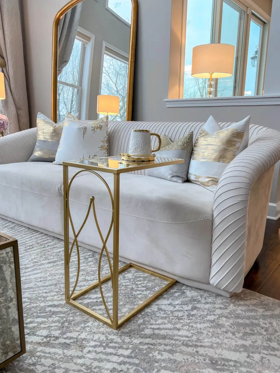 Inspire Me! Home Decor Gold Mirror Top C Table Best