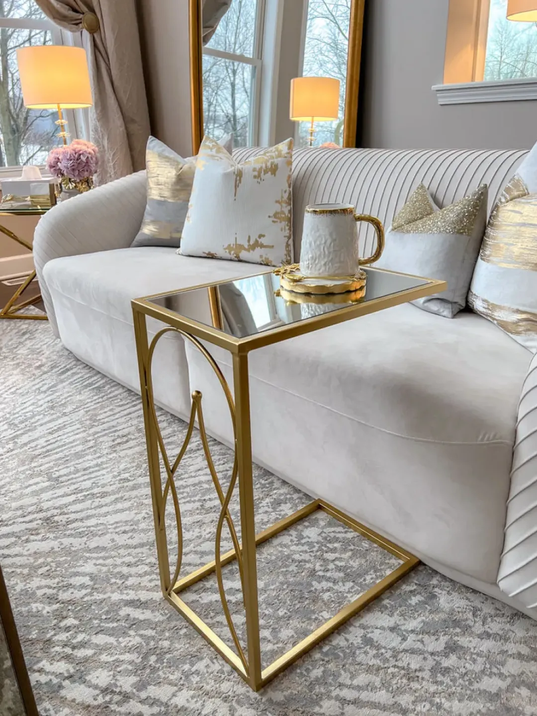 Inspire Me! Home Decor Gold Mirror Top C Table Best