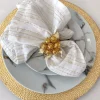 Inspire Me! Home Decor Gold Modern Handle Round Marble Tray Clearance