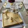 Inspire Me! Home Decor Gold Oval Beaded Platter Sale
