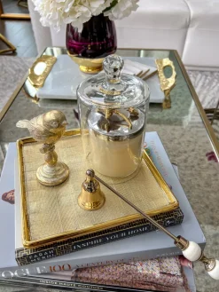 Inspire Me! Home Decor Gold Oval Beaded Platter Sale