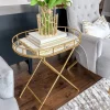 Inspire Me! Home Decor Gold Oval Accent Table With Mirror Top Hot