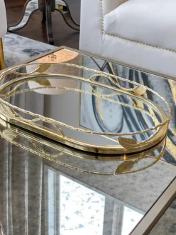 Inspire Me! Home Decor Gold Oval Mirror Tray Fashion