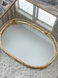 Inspire Me! Home Decor Gold Oval Mirror Tray Fashion