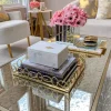 Inspire Me! Home Decor Gold Oval Mirrored Leaf Tray Discount