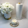 Inspire Me! Home Decor Gold Paper Towel Holder With White Jeweled Flower Details Best