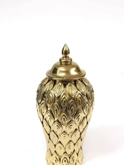 Inspire Me! Home Decor Gold Petal Textured Ginger Jars (3 Sizes) Discount