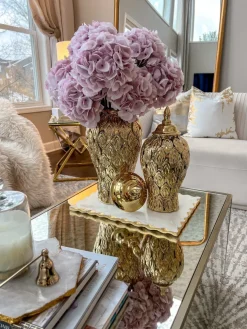 Inspire Me! Home Decor Gold Petal Textured Ginger Jars (3 Sizes) Discount