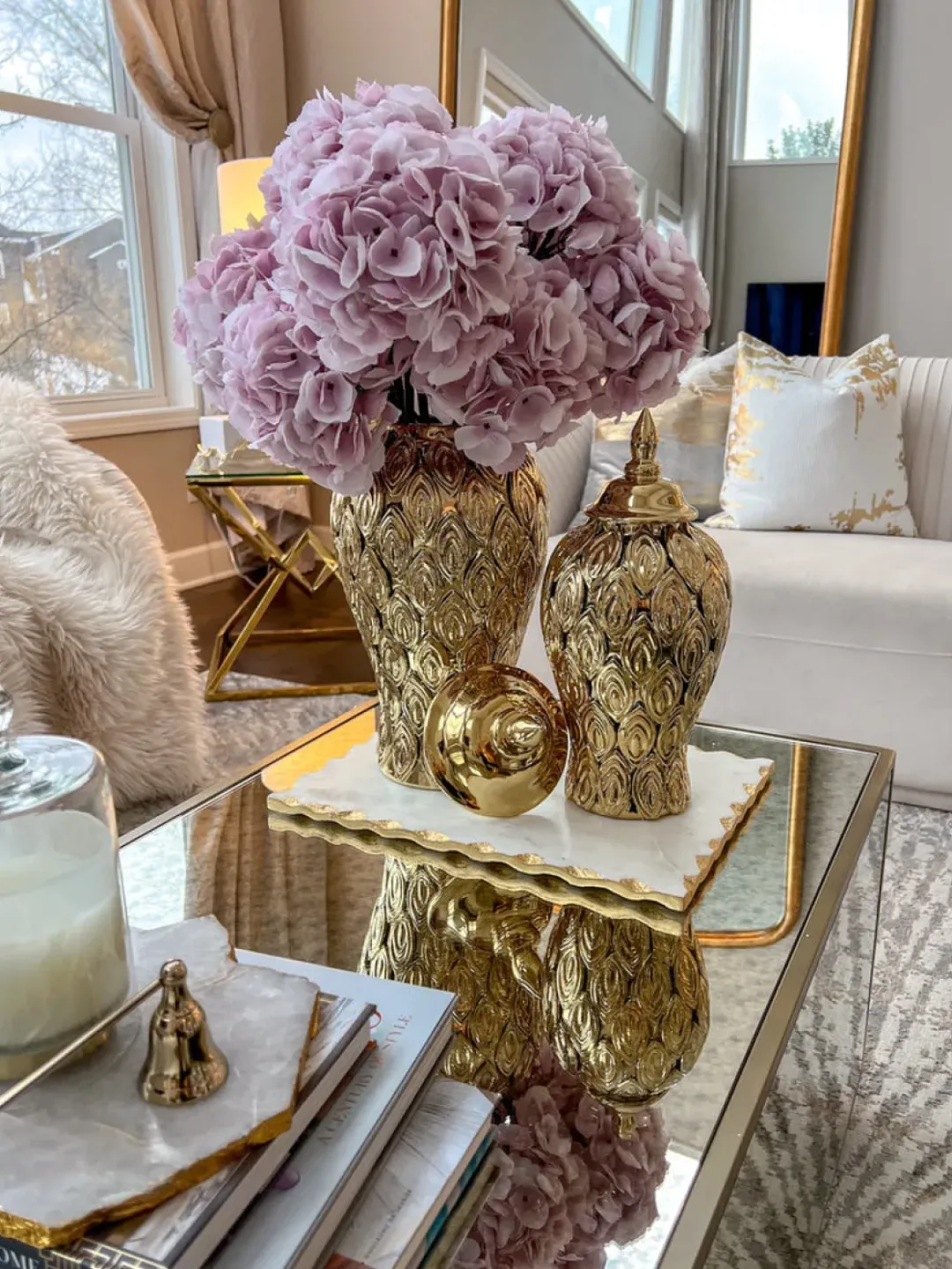 Inspire Me! Home Decor Gold Petal Textured Ginger Jars (3 Sizes) Discount
