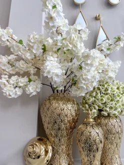 Inspire Me! Home Decor Gold Petal Textured Ginger Jars (3 Sizes) Discount
