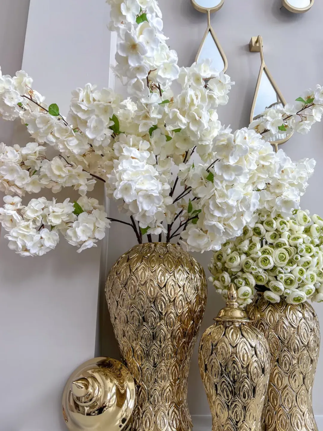 Inspire Me! Home Decor Gold Petal Textured Ginger Jars (3 Sizes) Discount