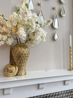 Inspire Me! Home Decor Gold Petal Textured Ginger Jars (3 Sizes) Discount