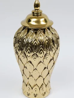 Inspire Me! Home Decor Gold Petal Textured Ginger Jars (3 Sizes) Discount