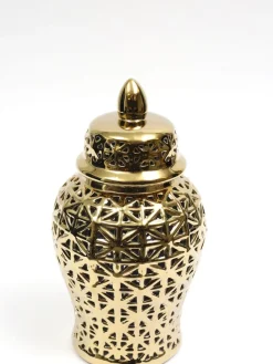 Inspire Me! Home Decor Gold Pierced Ginger Jar Hot