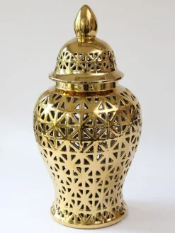 Inspire Me! Home Decor Gold Pierced Ginger Jar (2 Sizes) Clearance
