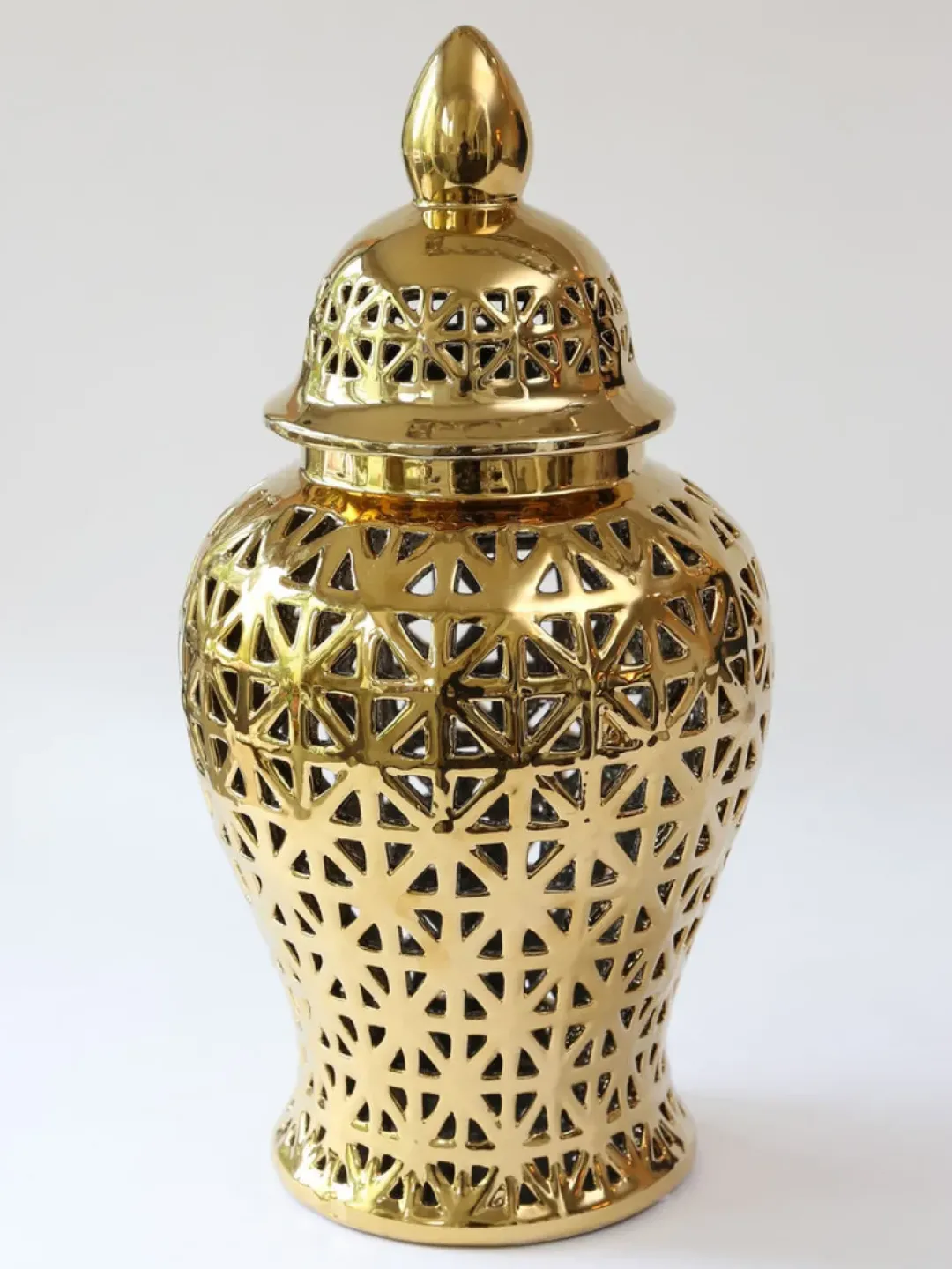 Inspire Me! Home Decor Gold Pierced Ginger Jar (2 Sizes) Clearance