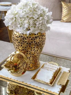 Inspire Me! Home Decor Gold Pierced Ginger Jar (2 Sizes) Clearance