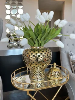 Inspire Me! Home Decor Gold Pierced Pattern Ginger Jar Fashion