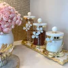 Inspire Me! Home Decor Gold Polka Dots Lidded Jar Outlet