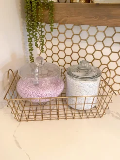 Inspire Me! Home Decor Gold Rectangular Wired Basket (3 Sizes) Outlet