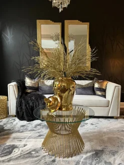 Inspire Me! Home Decor Gold Ribbed Glass Vase (2 Sizes) Discount