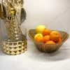 Inspire Me! Home Decor Gold Ripple Edge Serving Tray With 3 Glass Bowls Sale