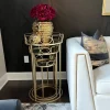 Inspire Me! Home Decor Gold Round Nesting Tables With Antiqued Mirrored Tops Discount