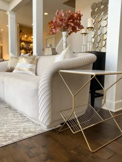 Inspire Me! Home Decor Gold Side Table With Marble Top And Magazine Rack Online