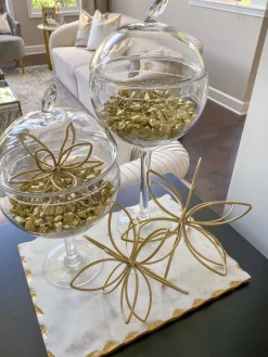 Inspire Me! Home Decor Gold & Silver Metal Tissue Box Cover With Floral Detail Outlet