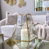 Inspire Me! Home Decor Gold & Silver Tissue Box Cover With Gold Leaf Design Outlet